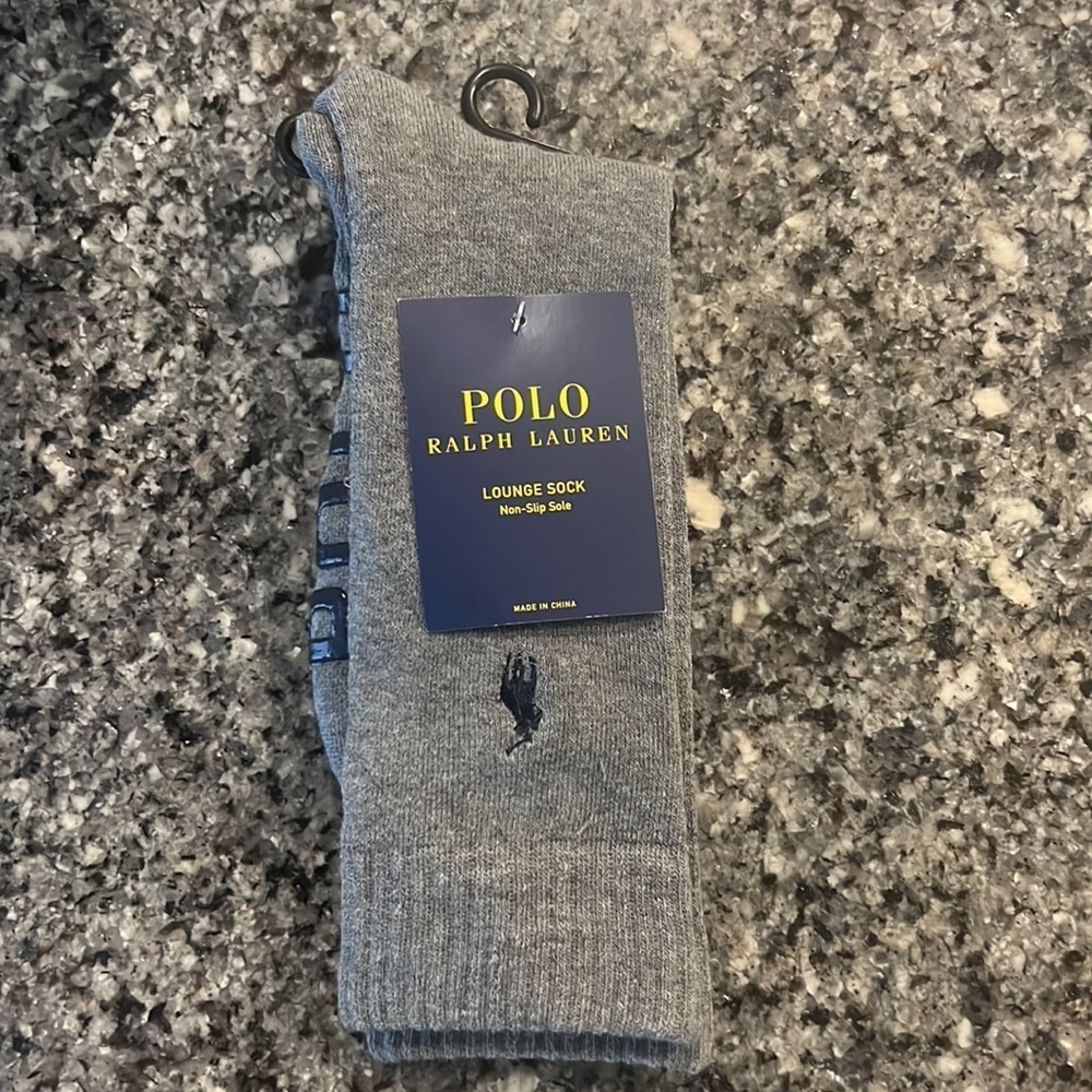 POLO RALPH LAUREN Mens Casual Cozy Gripper Lounge Socks - Picture 5 of 6